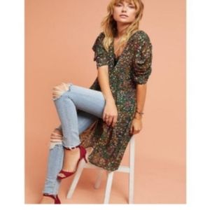 EUC- Anthropologie floral flowy dress w lace slip  Akemi + Kin